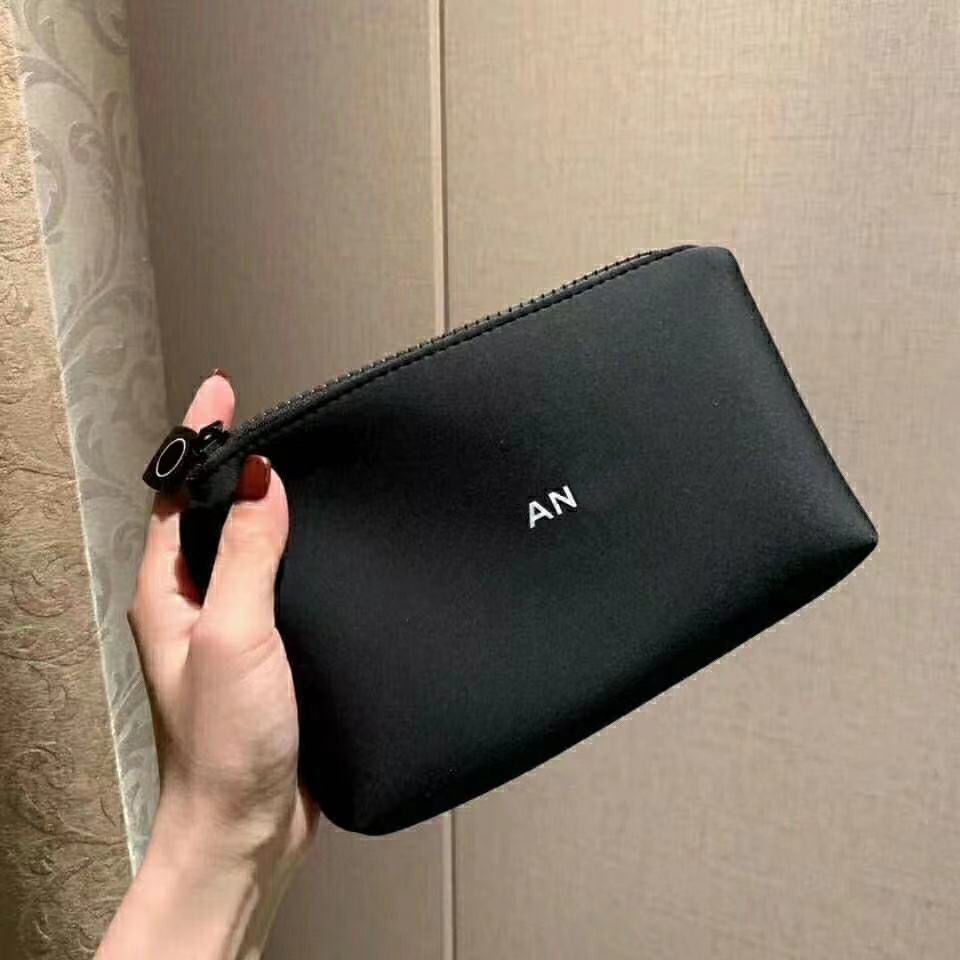 Designer Small Makeup Bag Women Wash Cosmetic Case Zipper Make Up Pochette Lady Toiletry Letter Printed Suede Makeup Bags Clutch Pouch-image-913628339