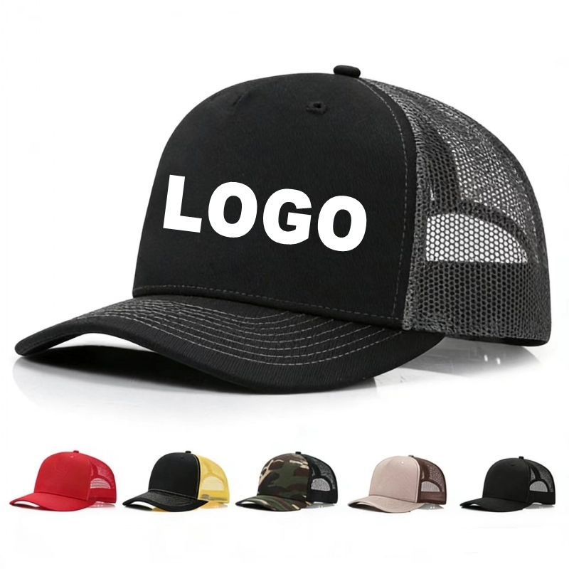 Custom Mens Womens Hats Caps Embroidery Pinting Logo Summer Hard-top Baseball Cap 5 Panels