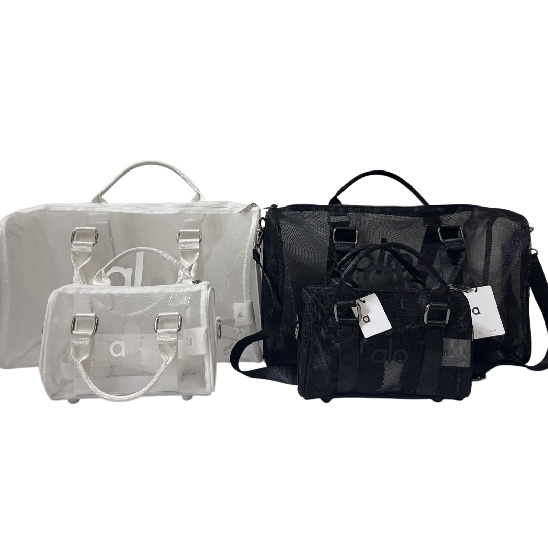 Totes sacs de créateurs Mini Sheer Duffle Yoga Sports Fitness Sac en maille pour femmes en plein air Portable Voyage One Piece Sac à main Stockag
