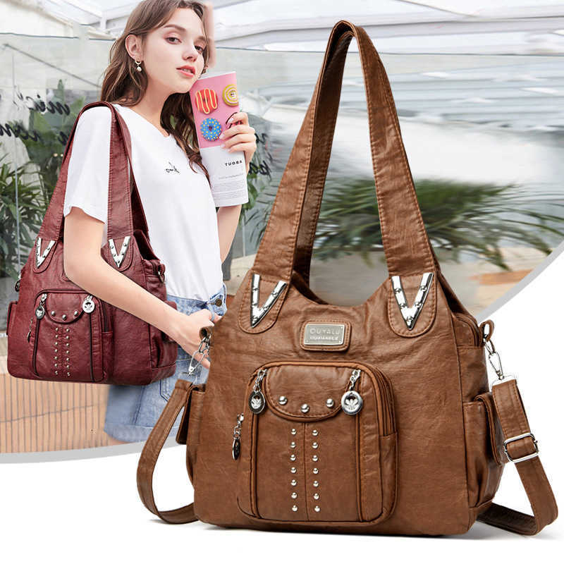 Angelkiss Bag Women Fashion Handbags Women Shoulder Bags PU Leather Handbag Female Satchel Big Shoulder Purse Bag Womens Bag Z250815