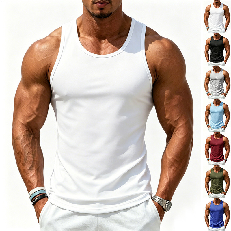 Casual Stylish Style Tops Mens Solid Sexy Big U-neck Vests Summer Male All-match Simple Tank Tops S-3XL 250619