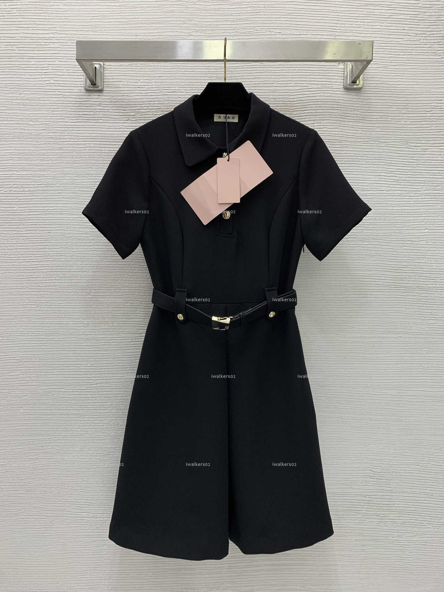 Classics lapel women dress Summer lady dresses women designer clothes waist cinching and slimming A-list short sleeved skirt A025X01N043-image-1103786811