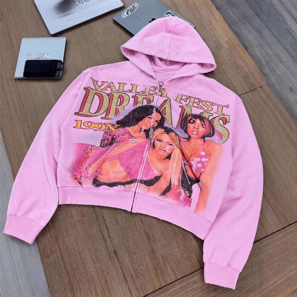 Trendy Y2K Hoodie Men Retro 90s Design Baggy Fit Urban Street Casual Top European and American style hooded cardigan with a dopamine-inducing design