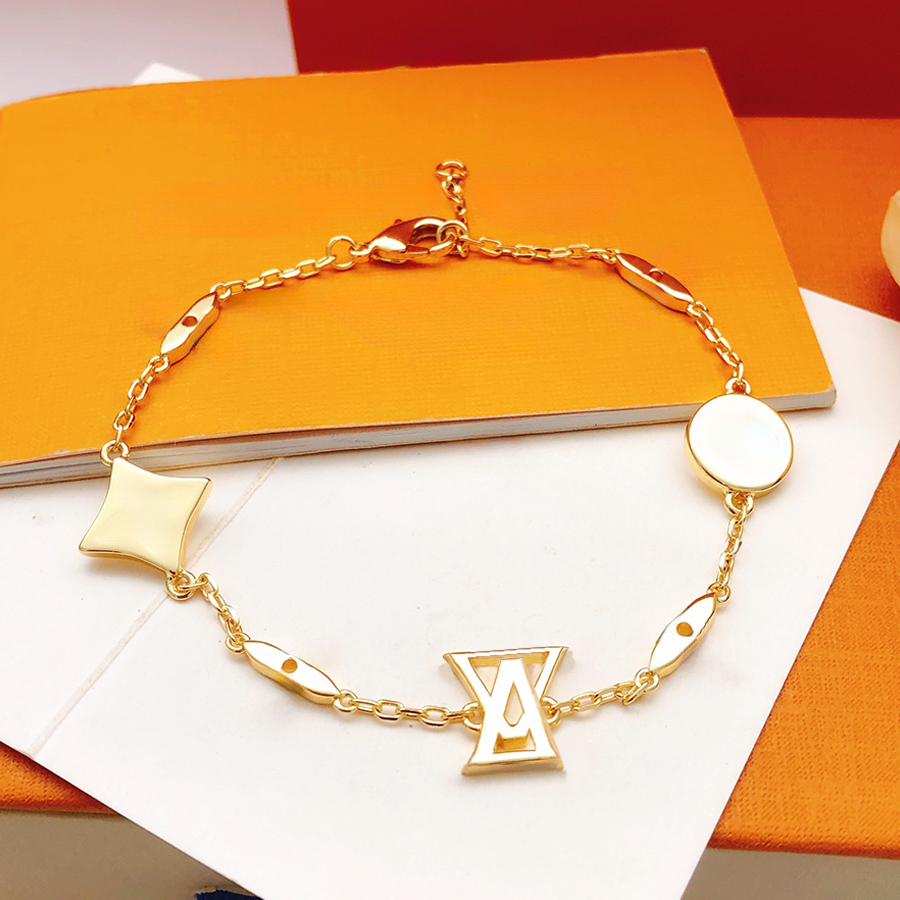 Elegant Bracelet Bangle Fashion Jewelry Man Woman Chain Wedding Bracelets Stone Letters Design Top Quality-image-797331167