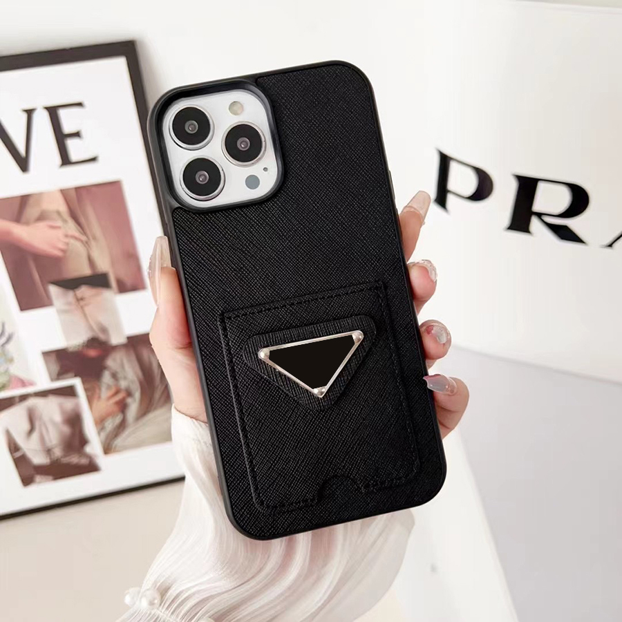 Card Pocket Cross Texture Designer Phone Case For Iphone 16 15 14 13 Pro Max Metal Logo 17Promax Luxury Case 16Promax For Apple Soft Cover 15Prom