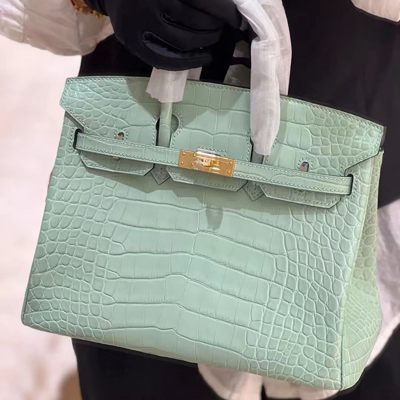 20A Sac de créateur Sac en cuir de crocodile mat Grand sac fourre-tout Sac à poignée supérieure Sac de luxe cousu à la main Sac à serrure en or o