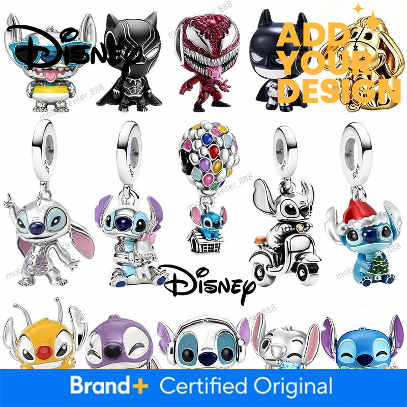 Designer Disney Jewelry 925 Silver Disney 2026 New Lilo & Stitch Charms Pendant Fit For Necklace Bracelet DIY Birthday Festivals Fine Women's P