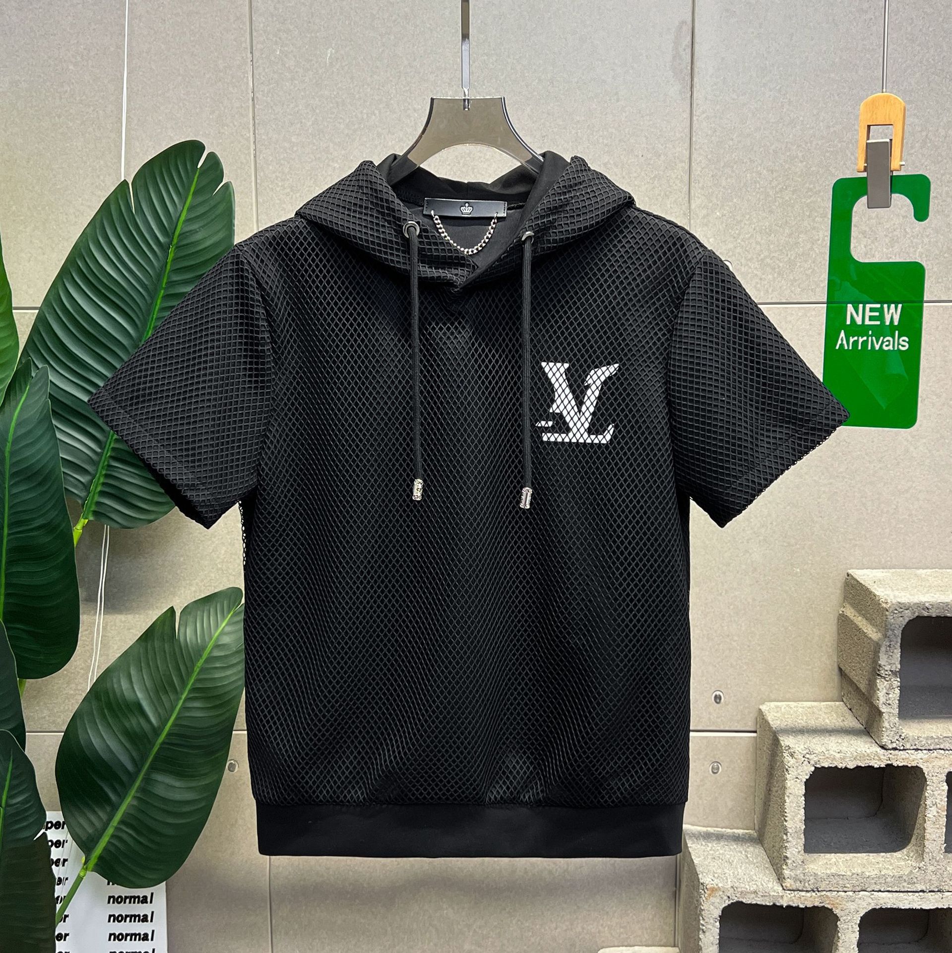2026 Summer New Arrival Hooded Short Sleeve Casual Loose Fit High End Fashion Versatile Light Luxury Mens T-Shirt Free Shipping Hot Sale
