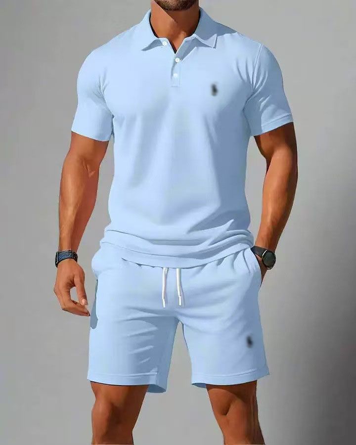 Raulphaulend Designer Polos Mens Embroidered Two Piece Set Summer HighQuality Versatile Trendy Shirt & Shorts Casual Outfit
