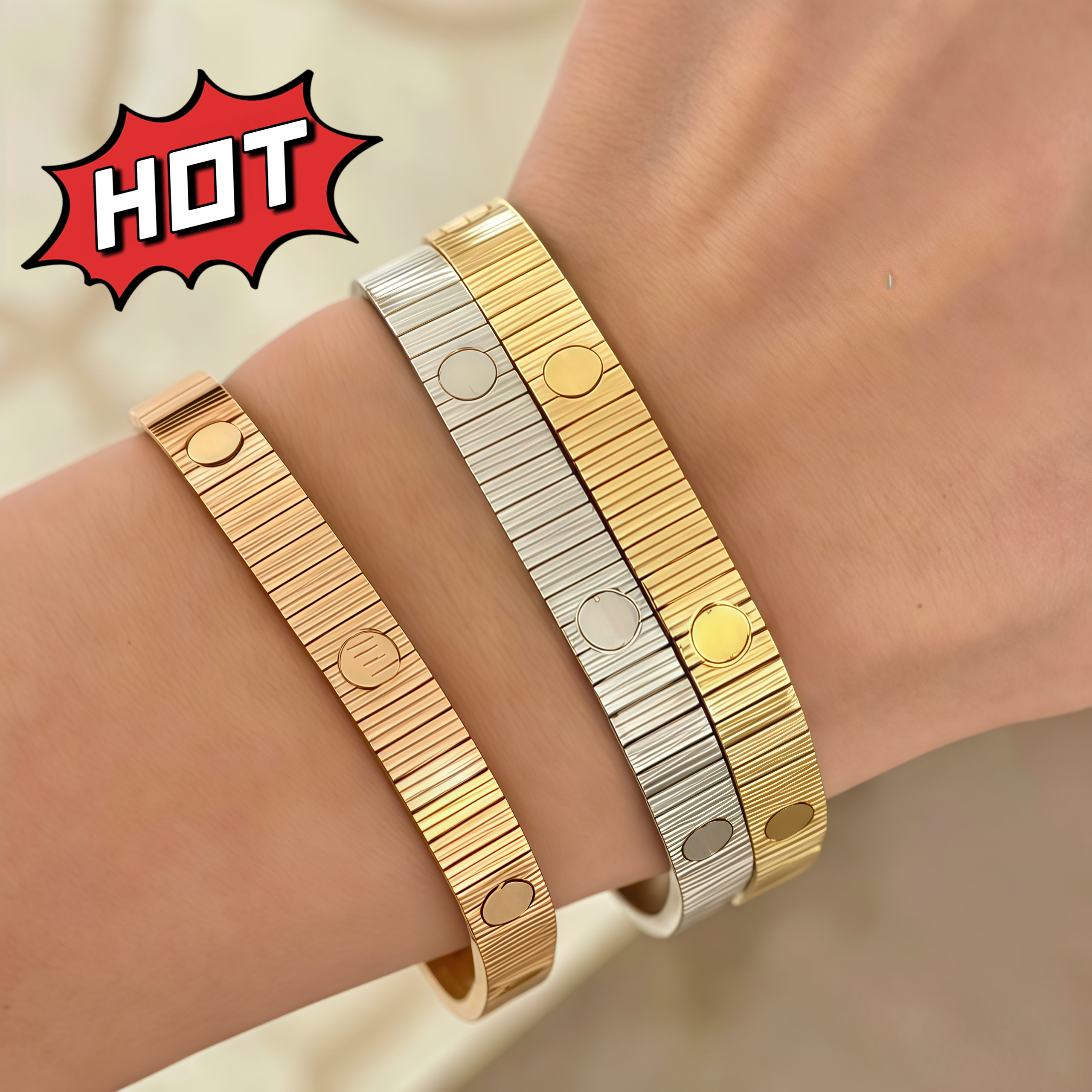 Fashion New 2026 Gold Bracelet Stainless Steel Plated V Gold Bracelet Luxury H Women's Designer Jewelry Men's Bracelet