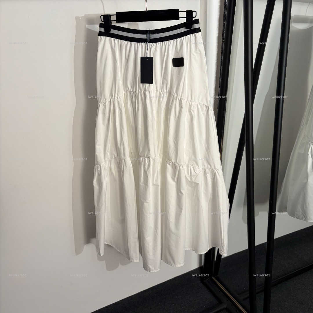 Classics long women dress Summer lady dresses women designer clothes triangle woven belt high waisted skirt A084X02N049-image-1103937125