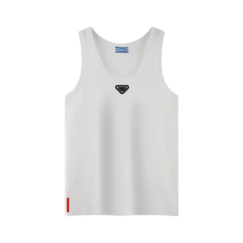 Men's T-shirt designer men's vest casual T-shirt summer breathable top design embroidered sleeveless top