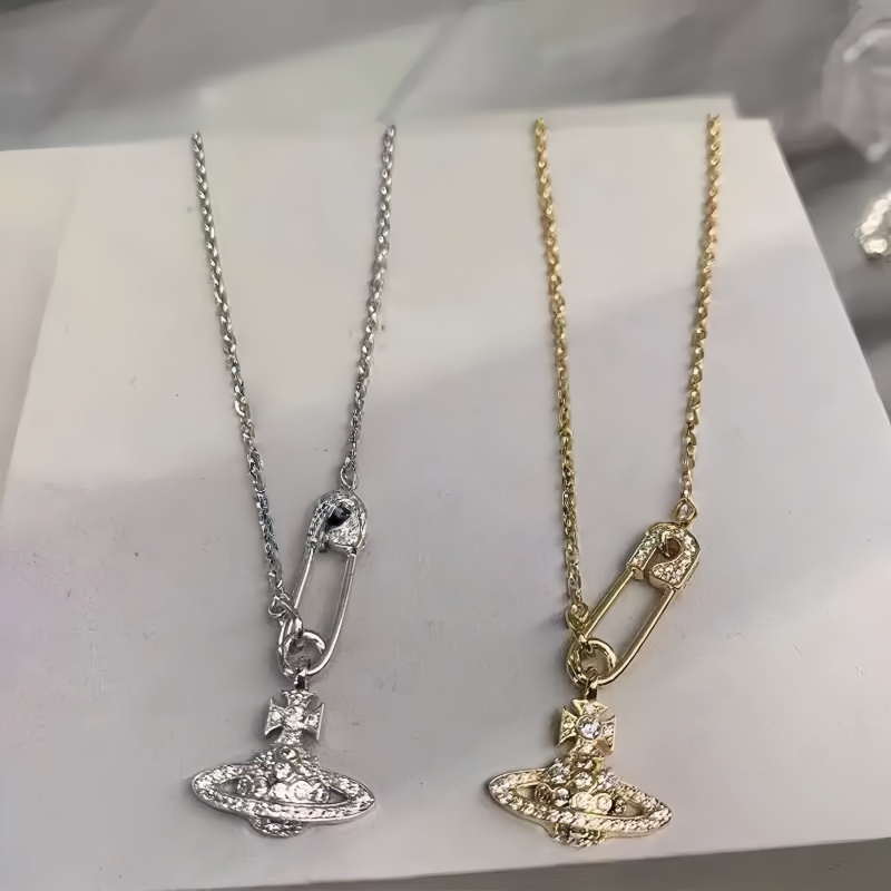 luxury jewelry designer necklace pearl necklace designer for women airship hip hop fashion paper clip clavicle chain premium feel silver gold nec