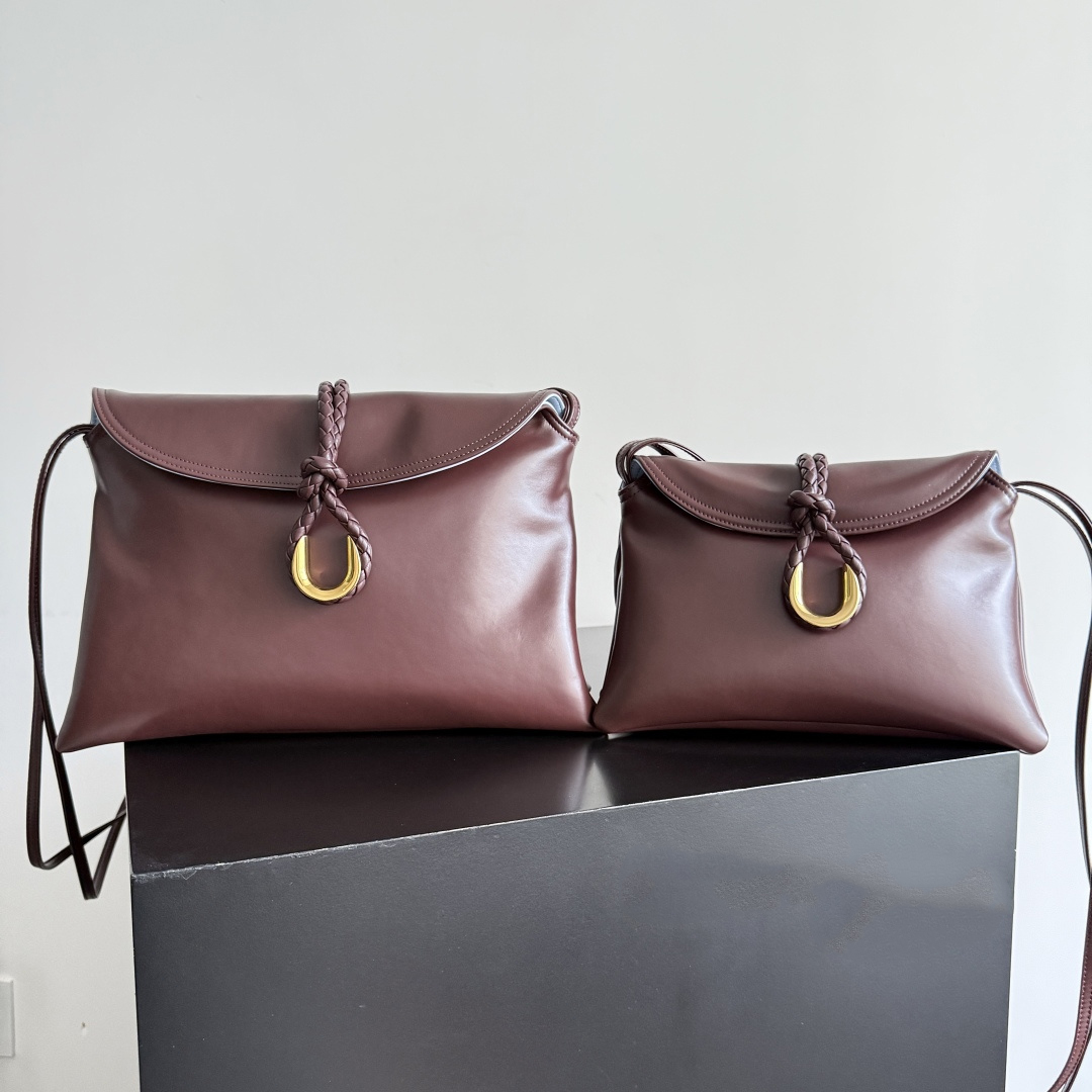 10A New designer bag Medium Liberta Smooth calf leather Flip fold diagonal cross bag women clutch bag braided rope envelope bag elegant and simple