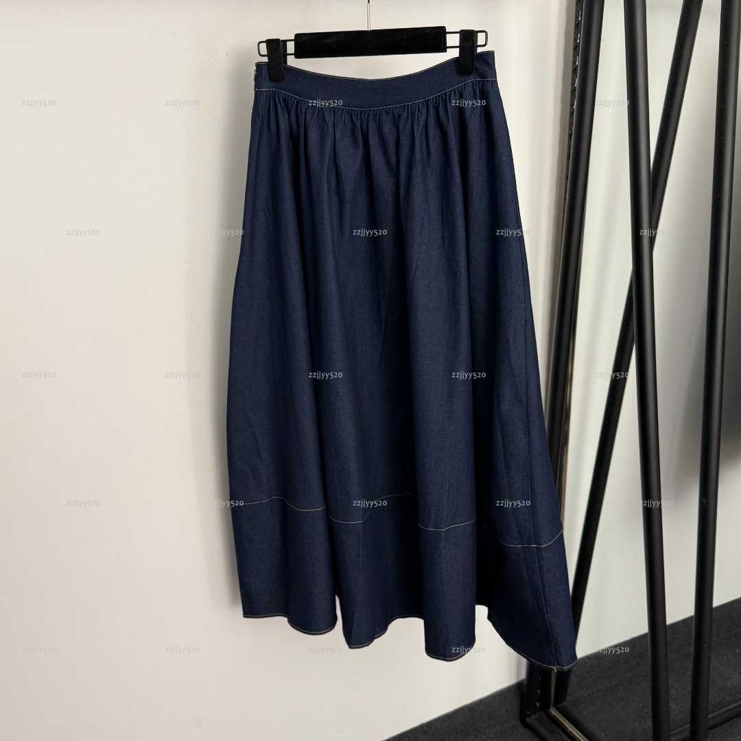 Brand minimalist women dress Summer lady dresses women designer clothes high waist slimming mid length denim skirt A078X02N049-image-1103933012