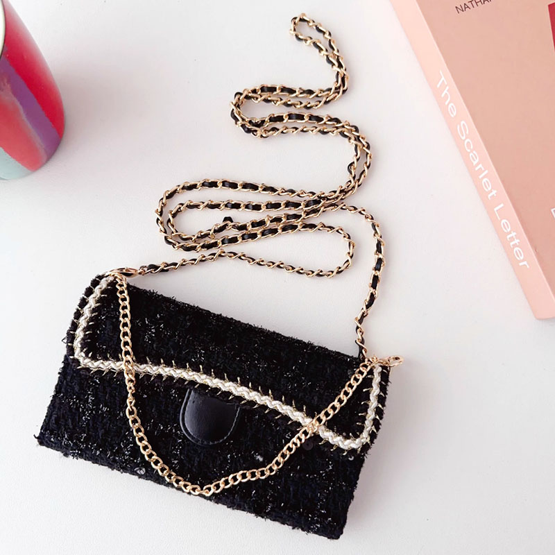 Designer Crossbody Wool-laced Wallet Phone Case for Apple iPhone 17 Pro Max 16 Luxury Leather Card Holder Magnetic Tab Closure Wrist Strap Coque-image-908828509