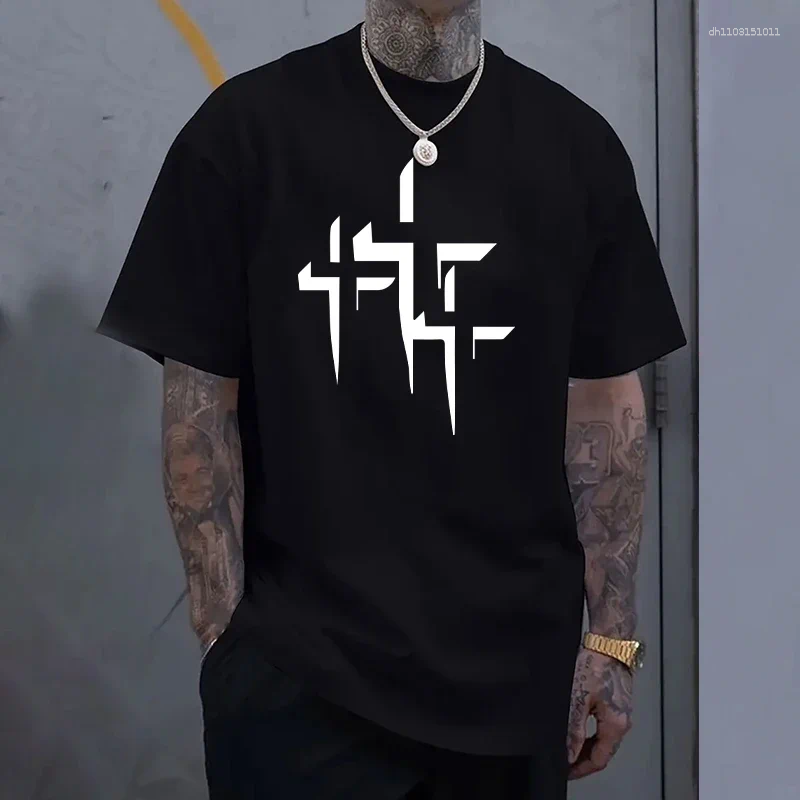 Shirts Mens T 2026 Arrival T-shirt Black White Pure Color Short Slve Top Summer Male Daily Casual Fashion Cross Print Cotton Ts L260612
