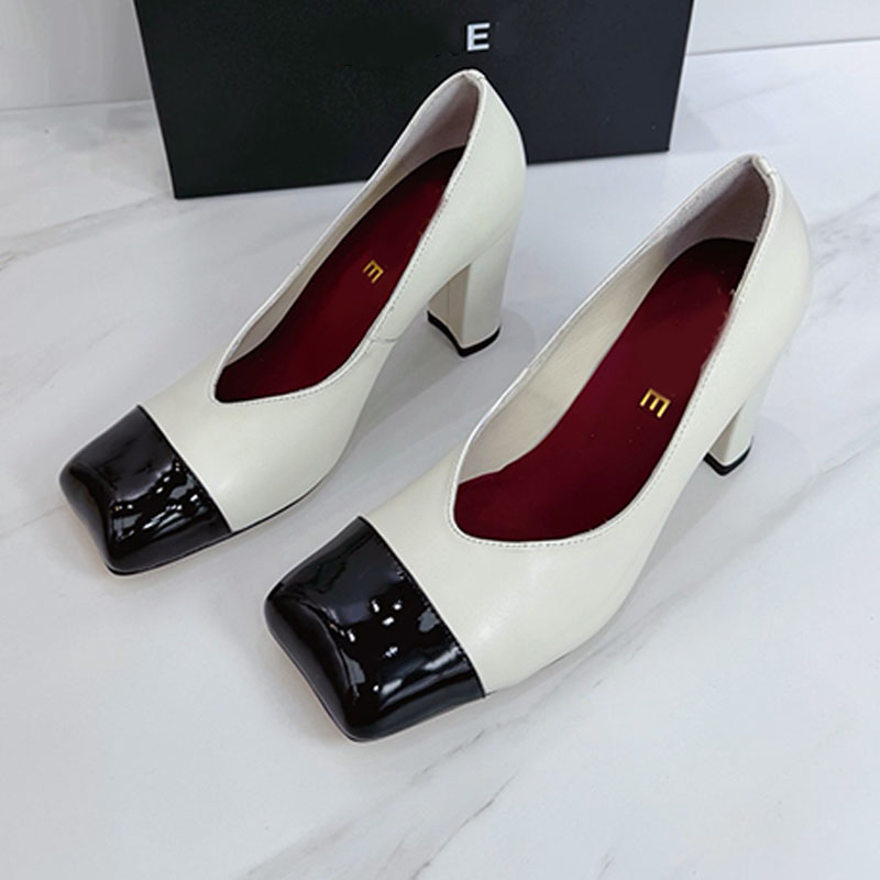 Women New Arrivals calfskin Pumps Luxury quality smooth leather Sexy Ladies wedding High block heel Pumps fashion designer graduation event exquisit