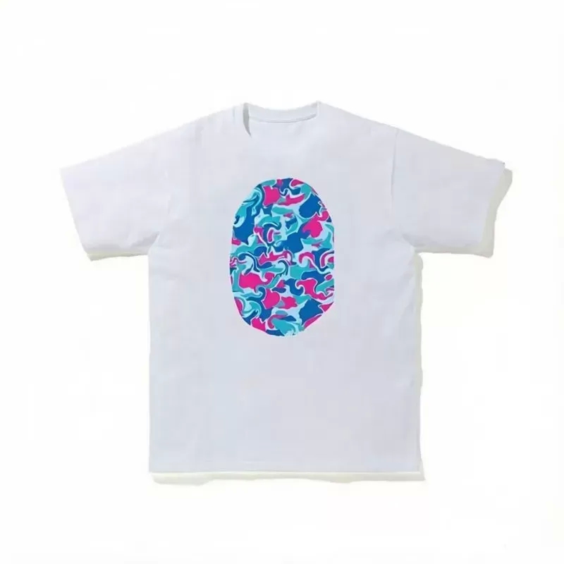 Bathing Ape Shirt Designer Mens Shark Graphic Tee Mens Side Double Sided Camouflage Tshirts Casual Cotton Cashew Bap Shirt Designer Clothes