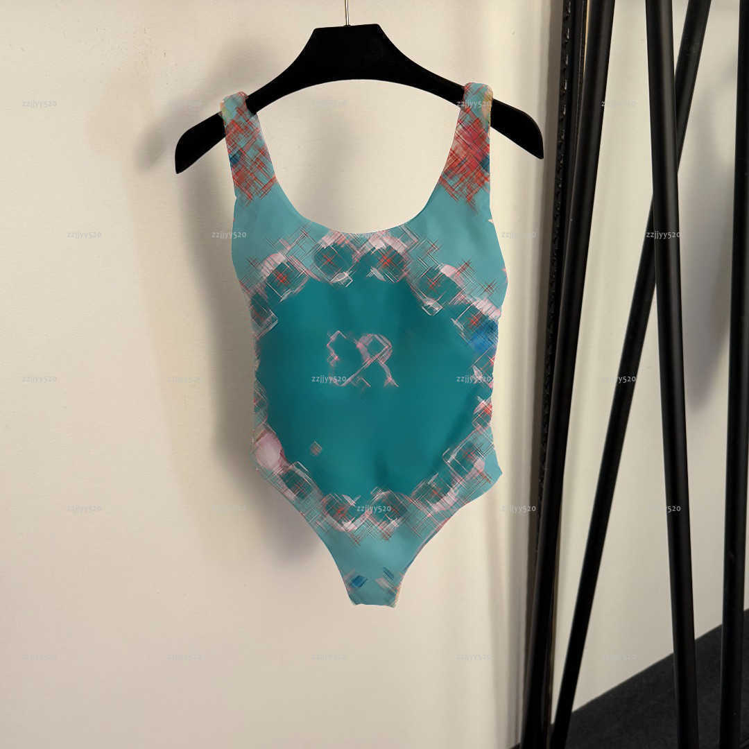 Brand conjoined women swimsuit summer lady bikini women designer clothes Printed one-piece swimwear with chest cushion and suspender straps A1276-image-1103904353