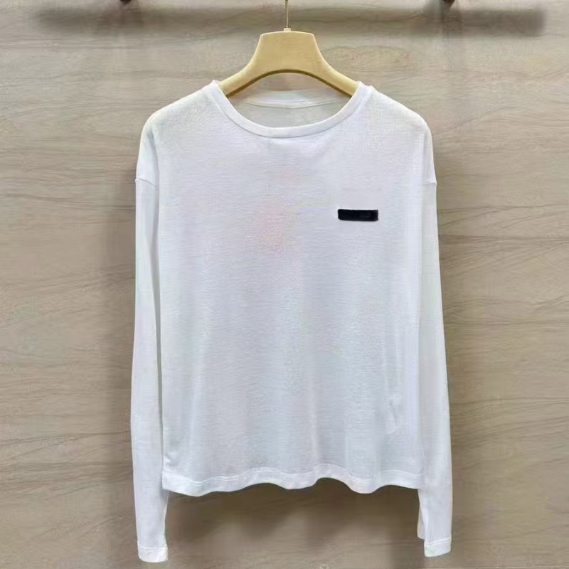 Mui Casual Tshirt Designer Clothes Women t shirts Long Sleeve Round Neck Letter Print Sexy Top Tee Female Casual Streetwear q8