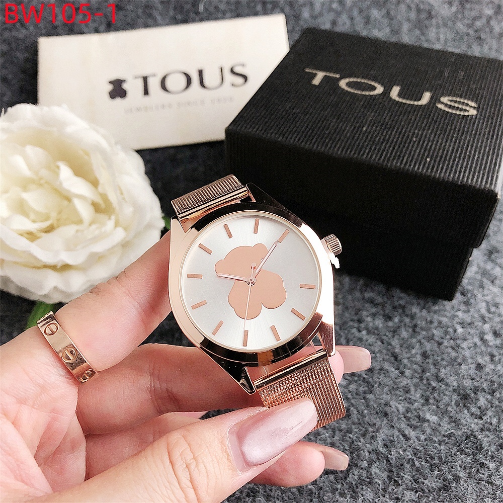 Hot Sale Women Men Silver Gold Rose Stainless Steel Bear Electronic Watch Wable Wire Chain Bracelets Pulsera Span Jewelry A Gift-image-1103973657