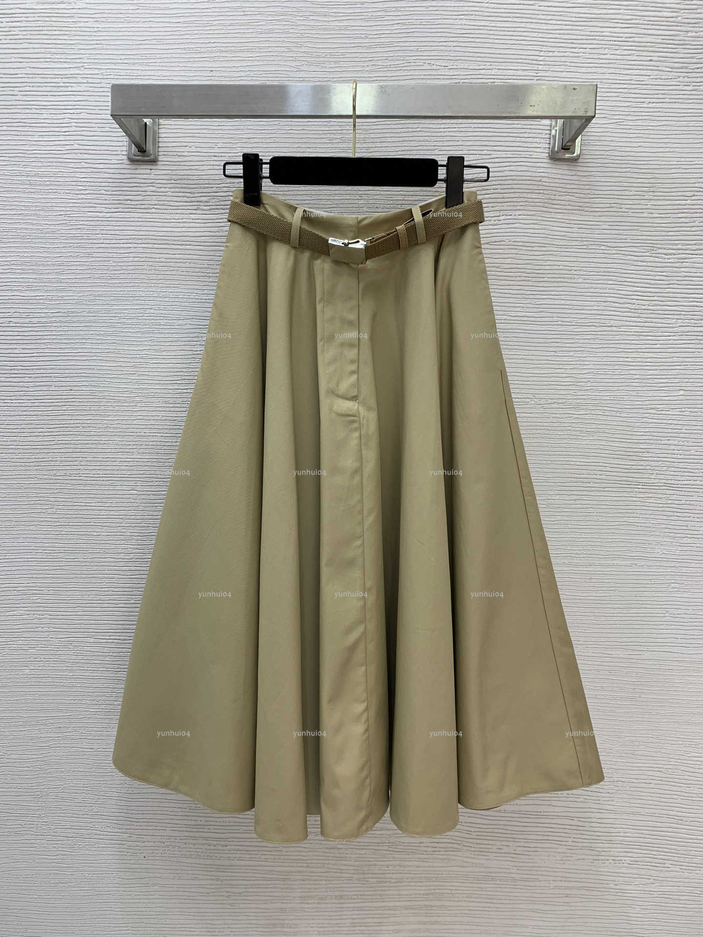 Popular long women dress Summer lady dresses women designer clothes middle length skirt with waist belt high waist and large swing A084X02N049-image-1105308500