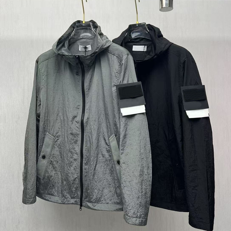 Mens Shiny Metal Nylon Streetwear Set Zip Up Hooded Jacket Drawstring Cargo Pants Casual Shorts Retro Y2K Hip Hop Loose Fit Functional Outfit