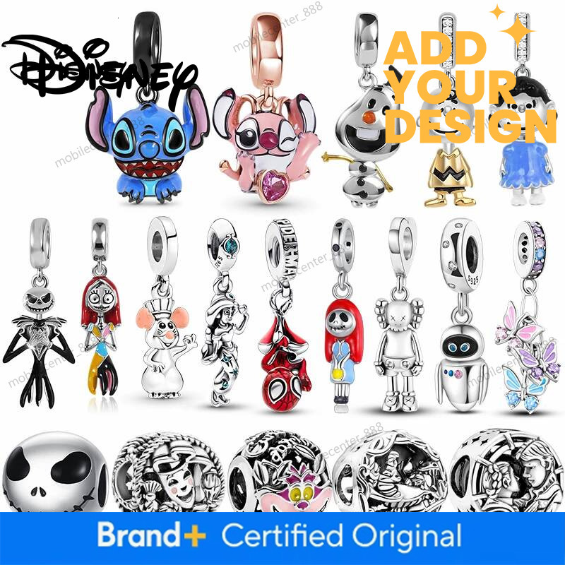 Designer Disney Jewelry 925 Silver Disney Stitch The Nightmare Before Christmas Hot Pendant Charms Fit Necklace&Bracelet DIY Festival Women's P