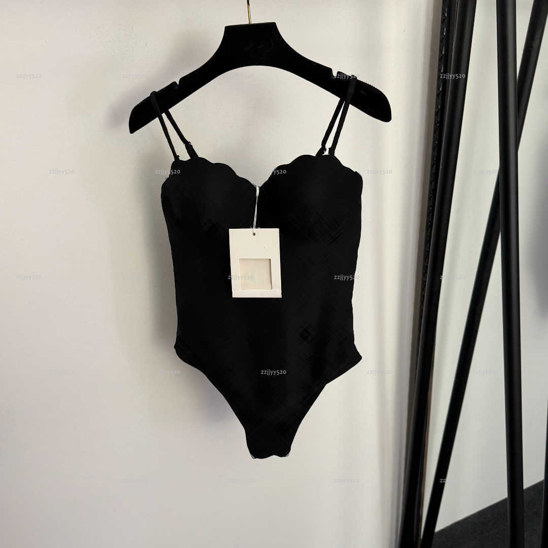 Brand conjoined women swimsuit summer lady bikini women designer clothes Simple camisole one-piece swimwear A628X13N240-image-1103904187