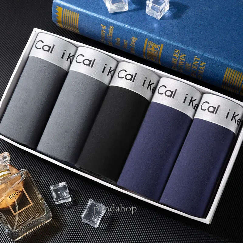 Calvinlys Klein Underwear Designer High Quality Calvinunderwear 4Pcs Set Long Leg Boxer Panties Men Cotton Male Sexy Homme Calvinity Kleinity Shorts 2c9 $28