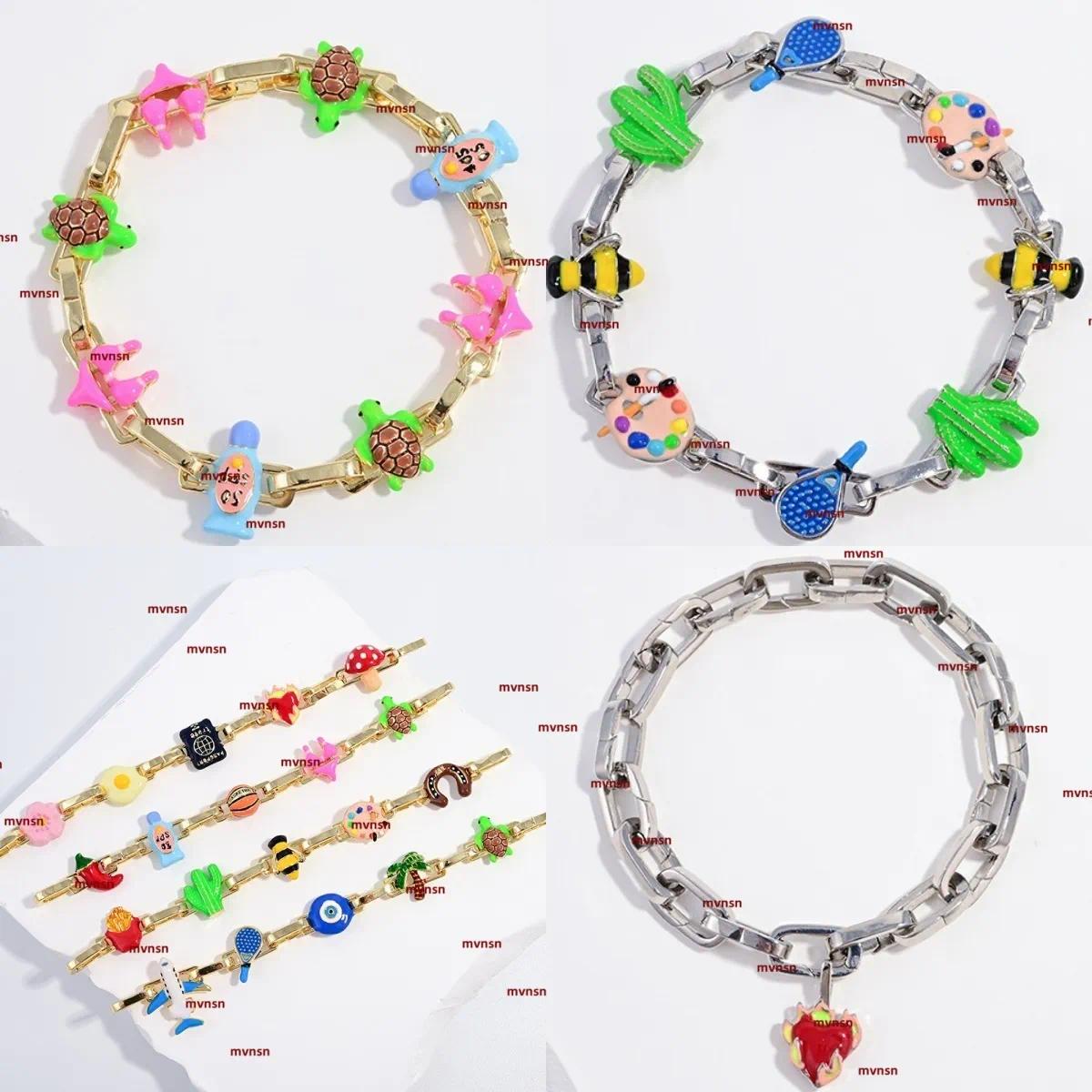 Poubel Charm Bracelets Sweet Cute Cartoon Splicing Spring Buckle Bracelet DIY designer Bracelet Necklace Accessories Wholesale jewelry gift