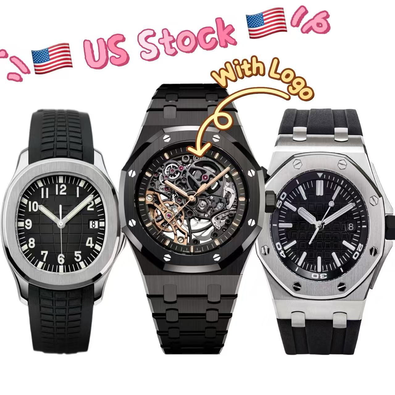 Top Mens Watch Audem Skeleton dial automatic watches men designer 41MM Male Single calendar reloj montre luxury watch pated mechanical Wristwatches