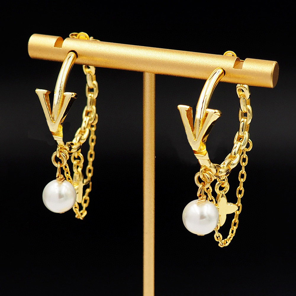 Luxury drop pearl Earring Designer jewelry Brand Diamond Earring for Women Fashion temperament wedding gift Top Quality
