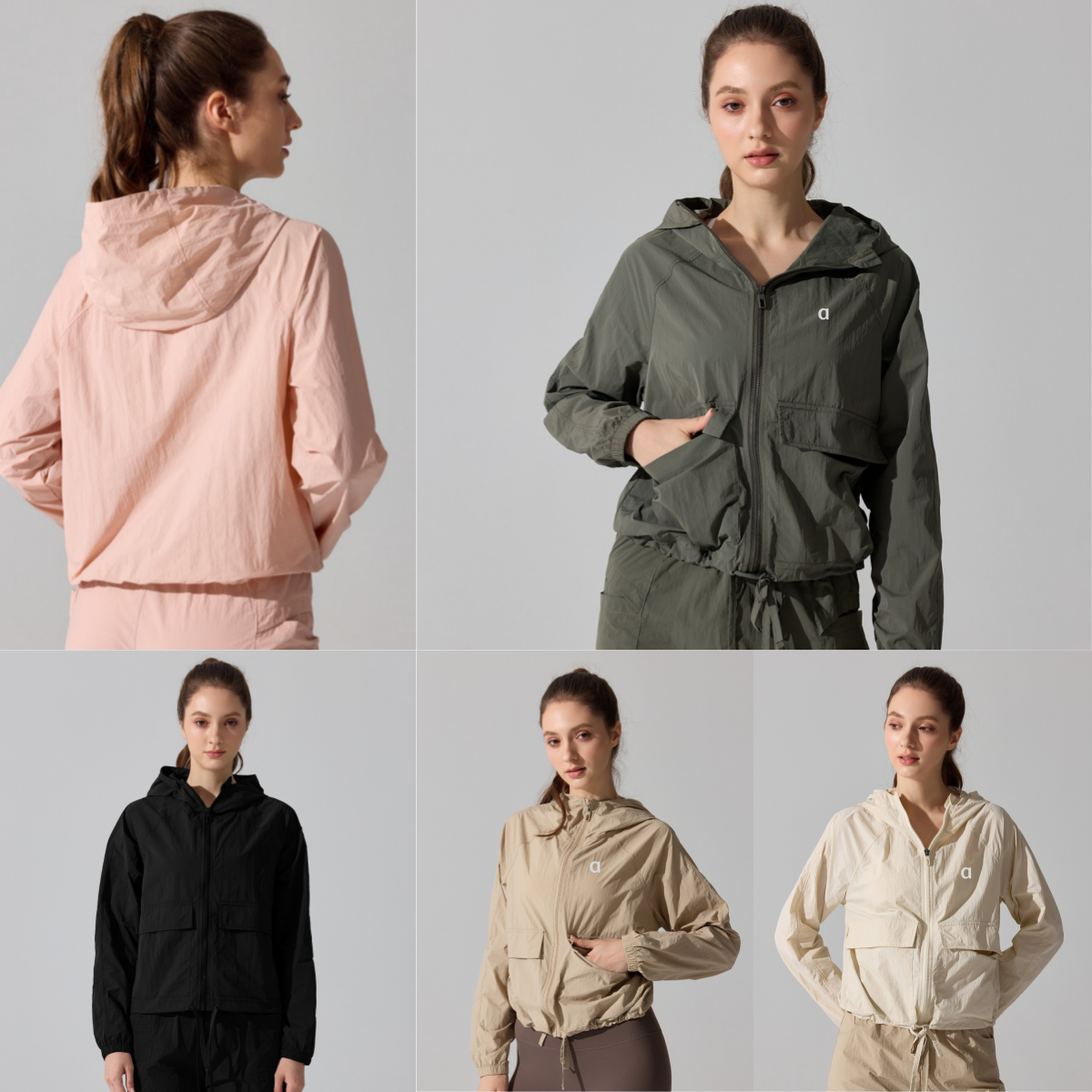 A2132 Veste d'alpinisme légère coupe-vent pour l'extérieur Pantalon de fitness à jambes larges Haut à capuche pour femme Pantalon long Idéal pour