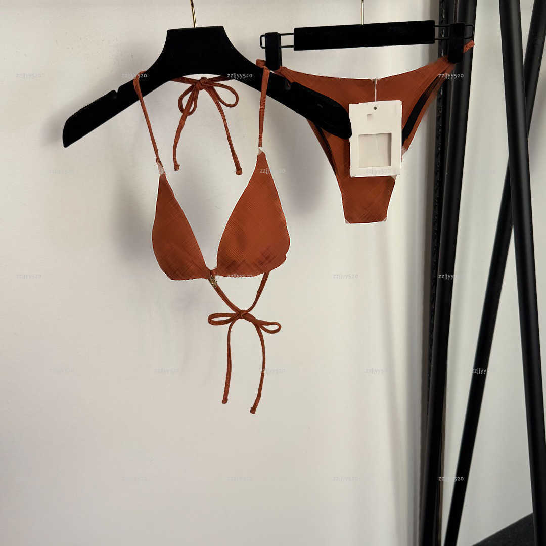 Brand split-body set women swimsuit summer lady bikini women designer clothes Tie up underwear+triangular underwear A628X13N239-image-1103904223