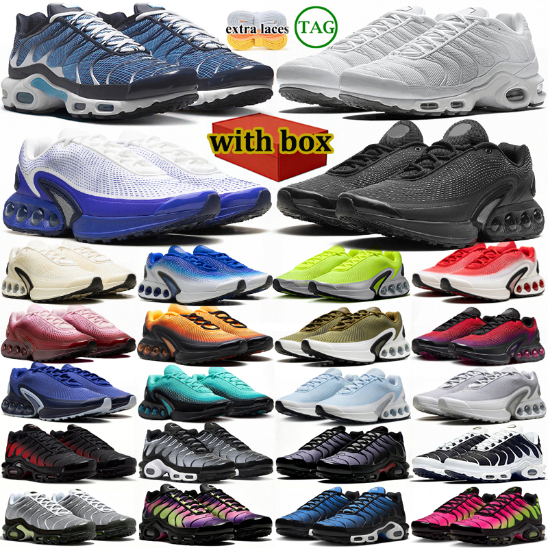 free shipping with box tn plus dn designer running shoes men women tns dns sneakers mens outdoor sports trainers black white blue