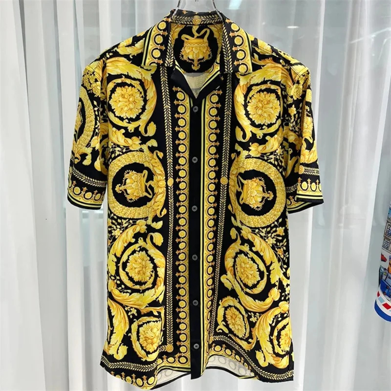 Spring and Summer Fashion Digital Printing Mens Short Sleeve Shirt High Quality Comfortable Lightweight Fabric 260428BJ