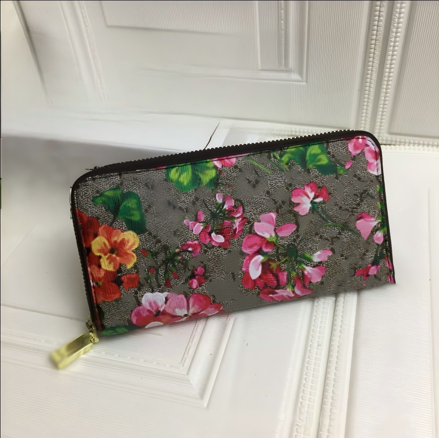 Top quality Designers Luxury Genuine Leather flower Wallets cardholder France Paris plaid style luxurys mens wallet designers women wallet Purse Cro