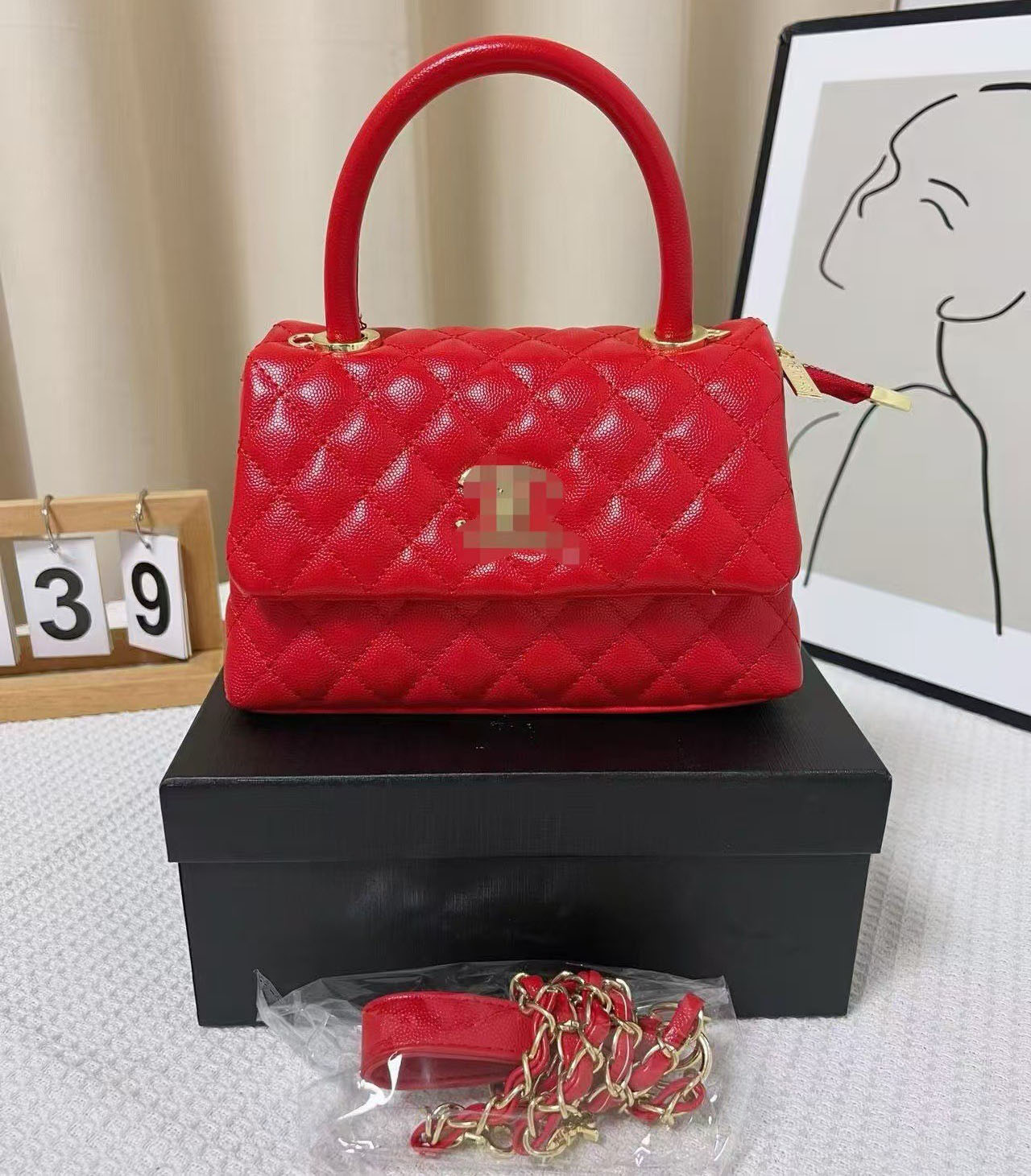 Designer Handbag Shouder Chain Bag Cutch Fap Totes Bags Waet Check Veour Thread C Purse Doube Letters Soid Hasp Waist Square Stripes Women BAG 10A