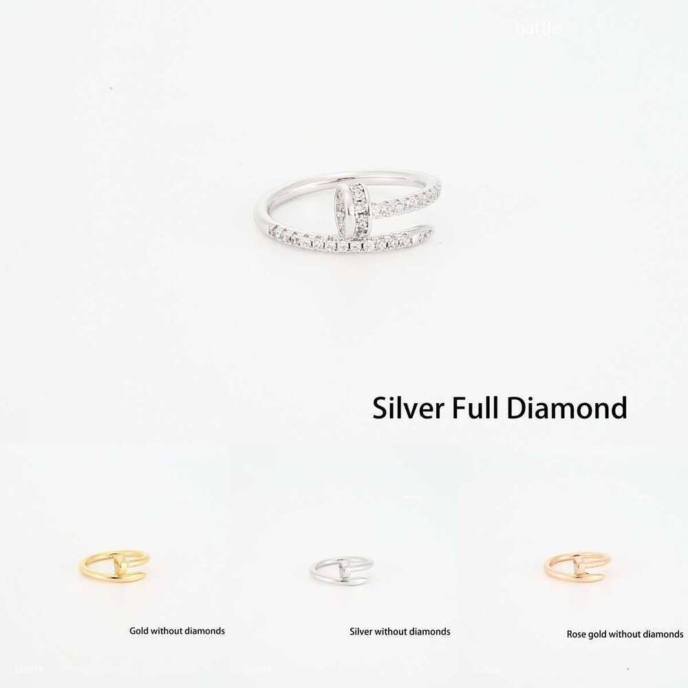 18K Gold Plated Titanium Steel Nail Ring Classic Screw Design Band For Women Men Luxury Fashion Jewelry Couple Rings With Red Box And Screwdriver