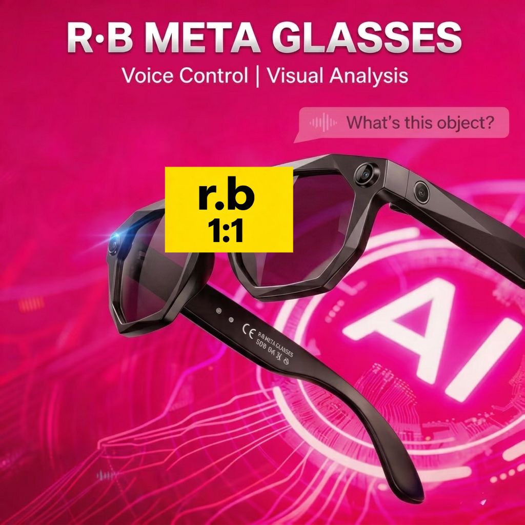 RB 1:1 META AI Smart Glasses HD Camera, Bluetooth Call, 800W Anti-Shake Camera Glasses with Video Recording Dual Mic, Simultaneous Interpretation-image-1101350403