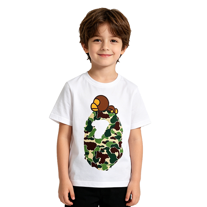 Kids Summer Cartoon Graphic T Shirt Short Sleeve Cotton Crew Neck Soft clothes Breathable Lightweight Casual Top Boys Girls Trendy Everyday Wear Fun