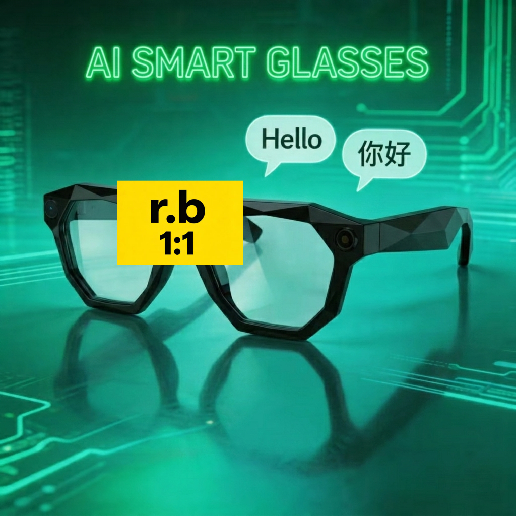 RB-META AI Smart Glasses Bluetooth Call HD Camera Anti-Shake Camera Glasses with Video Recording Dual Mic, Simultaneous Interpretation/GPT Identi-image-1101350404