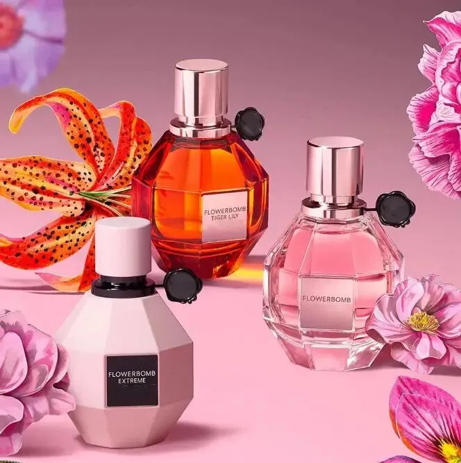 Designer Brand Bomb Flower Perfume Fragrance 100ml Women Eau De Parfum Extreme RUBY ORCHID TIGER LILY 3.4oz Long Lasting Smell EDP Cologne Spray-image-1100761261
