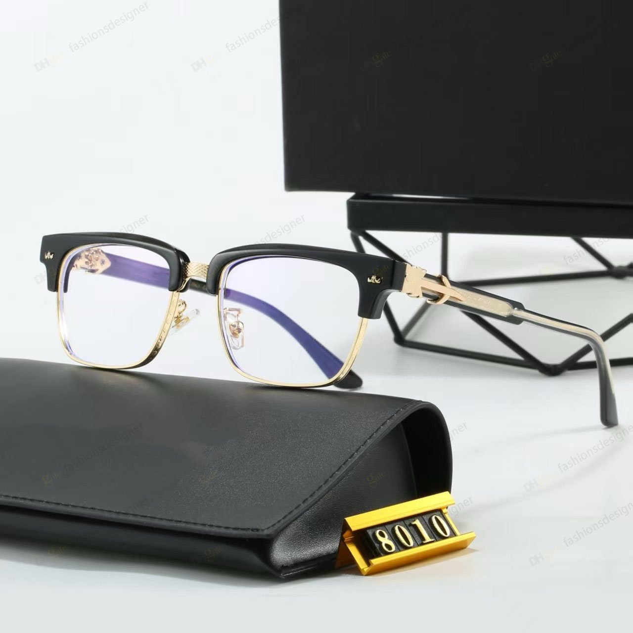 Reading Glasses Retro Anti Blue Light Glasses for Men Luxury Gold Decor optical glasses Clear Lens Computer Glasses for Office Gaming & Daily Use Pr