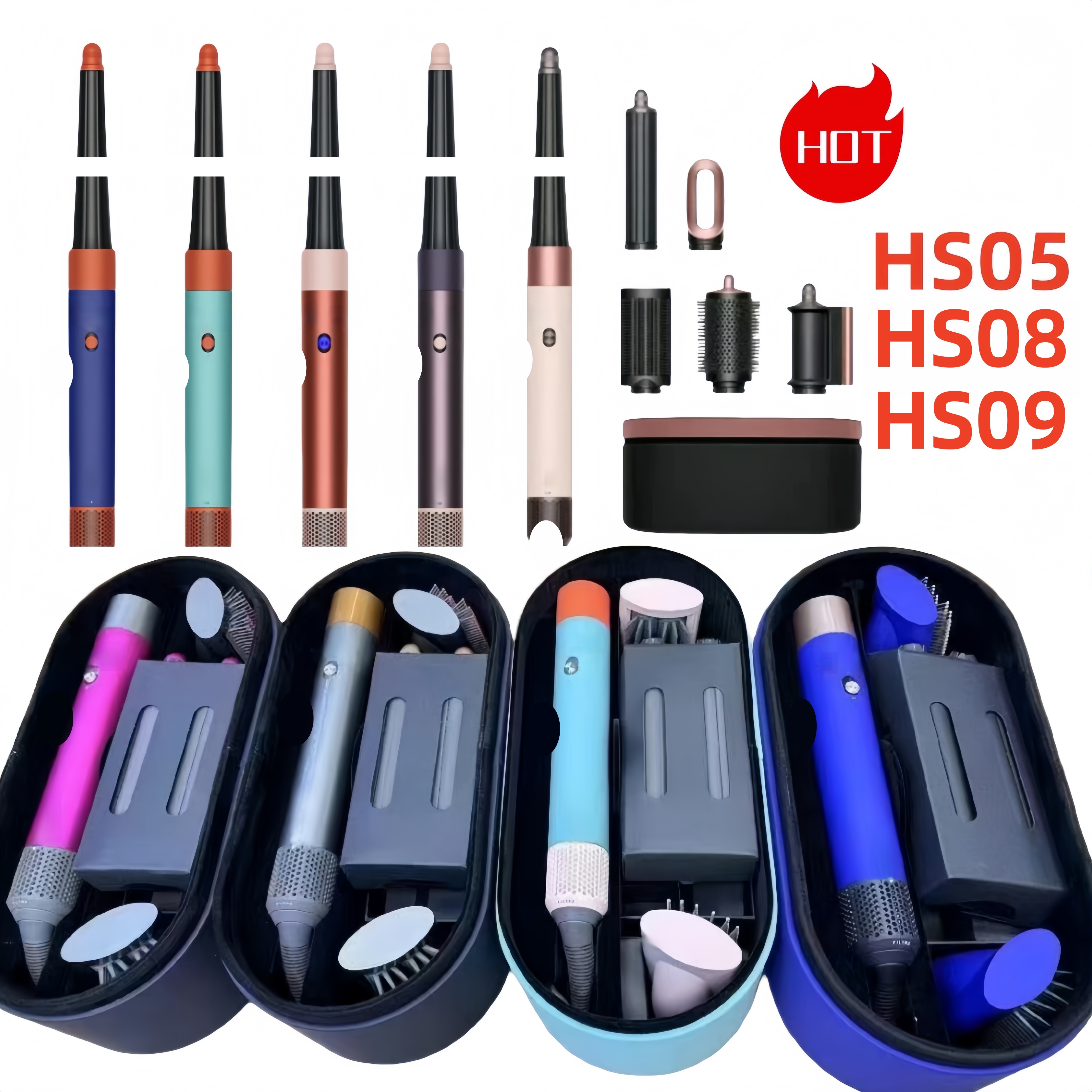 5-in-1 hair dryer multiple nozzles hair curler HS05HS08HS09 co-anda2x straightener HT01 constant temperature hair care styling hair design salon tool gift box $300