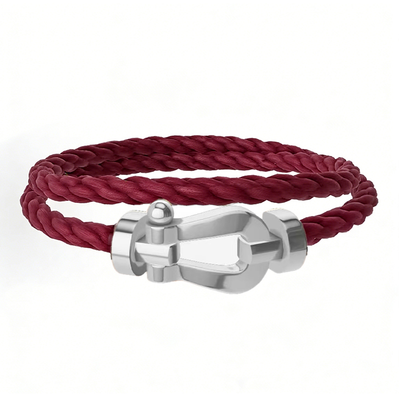 Luxury Crystal Freed Bracelet Classic Horseshoe Buckle Nylon Rope Bracelet High Quality Stainless Steel Designer Jewelry for Women