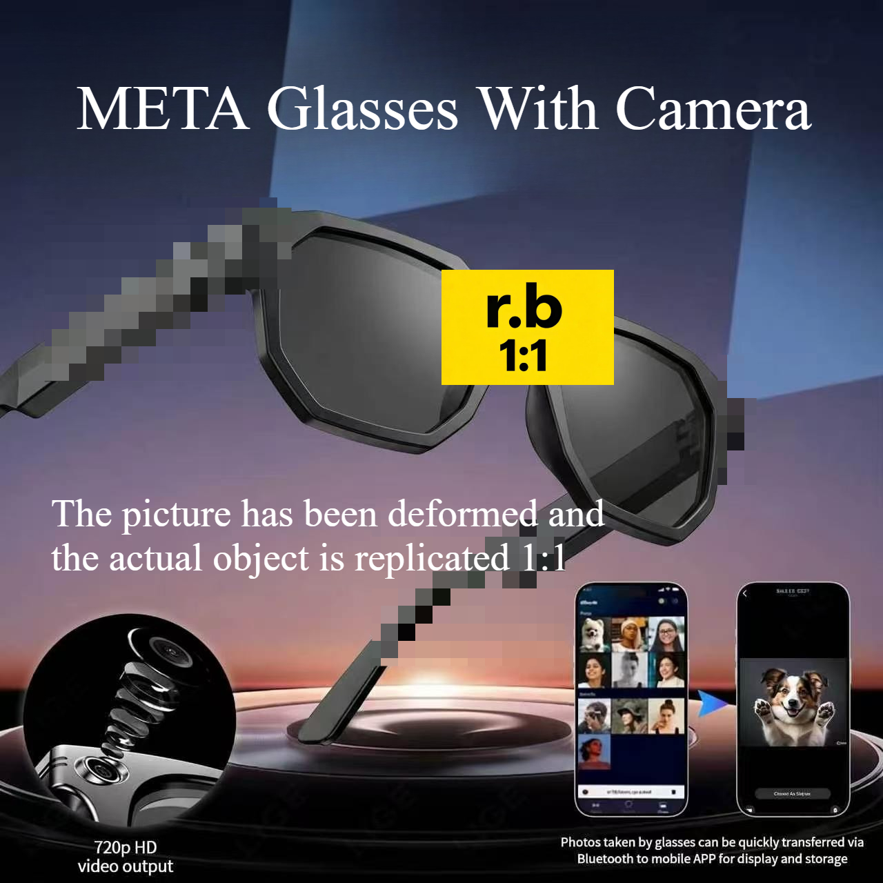 META Glasses With Camera G2 HD Camera Photograph Control Voice Recording Translation Bluetooth Call Sports Waterproof Anti-Uv Sunglasse-image-1104169500