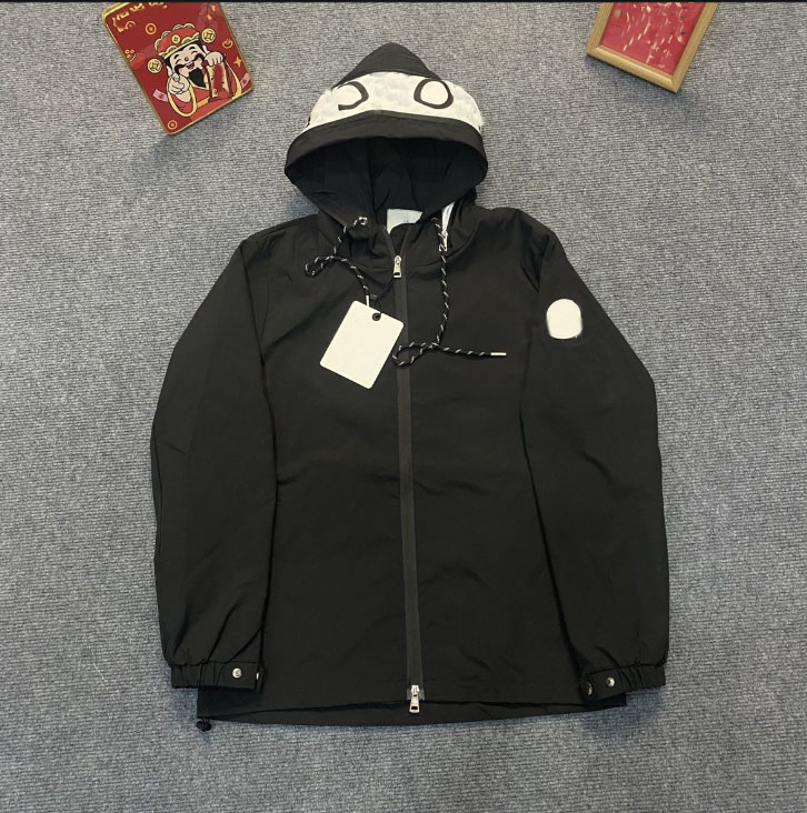 men hoodie classic casual brand jacket shirt Double woven material oversized Bomber jackets Arm badge decoration asian size spring Windbreaker coat
